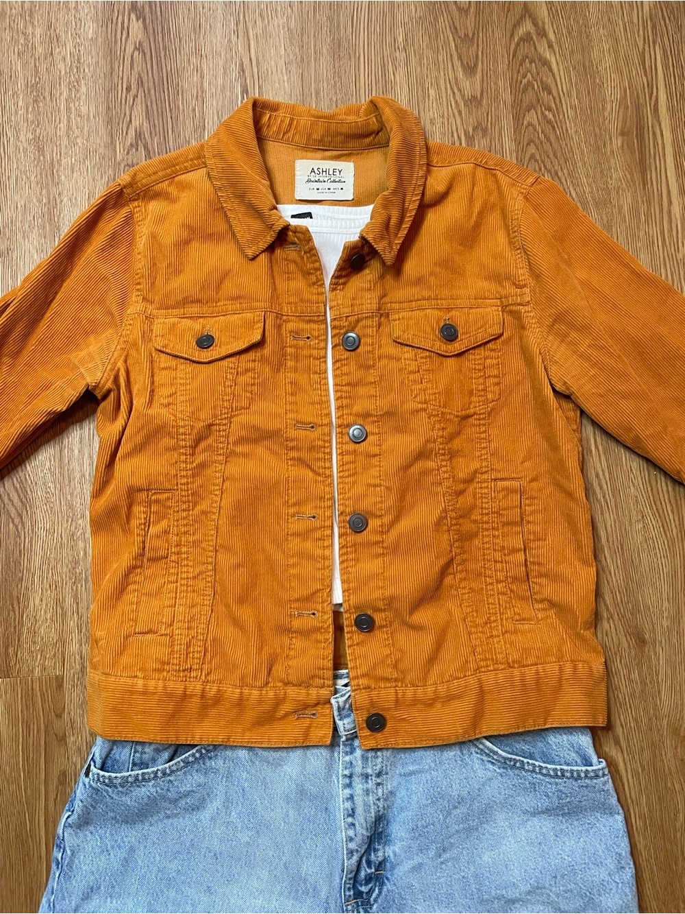 Ashley By 26 International Orange Corduroy Jacket